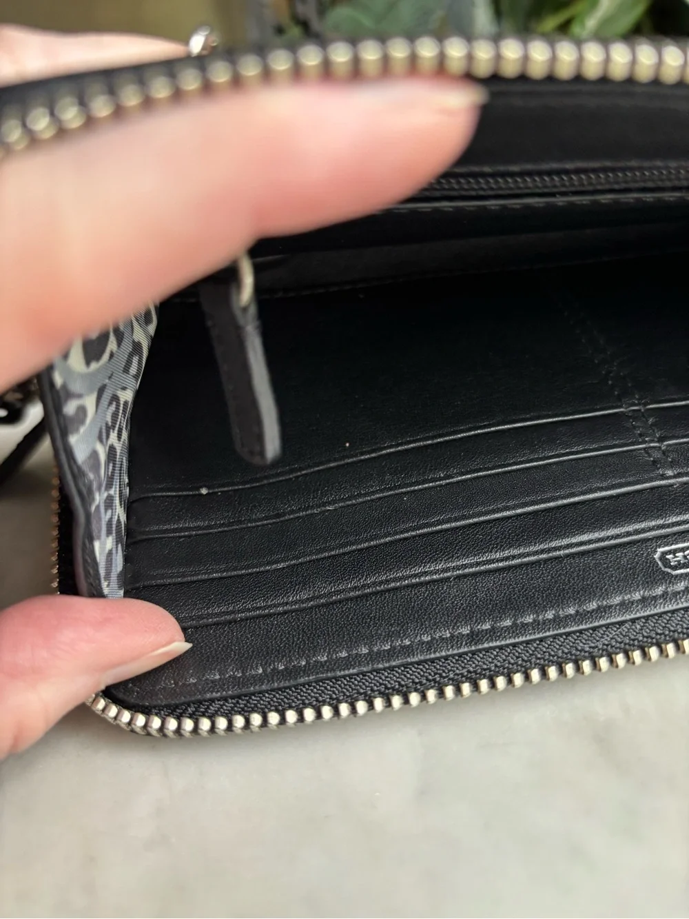 Coach Black Poppy Patent Leather Wristlet/Wallet
